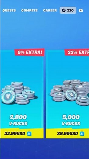 Buying 1,000 V-Bucks in Fortnite