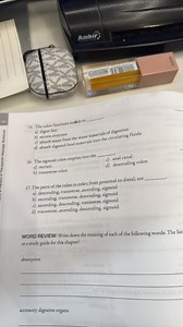 The colon functions mainly to: a) digest fats b) secrete enzy... | Filo