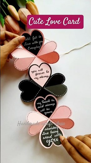 DIY Cute Valentine's Day Card ❤️. #shorts #ytshorts #crafting #handmade #love #diy