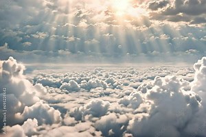 Heaven like cloud Generative AI. Virtual video scene animated background