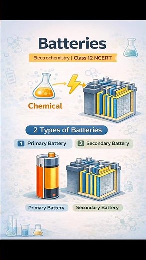 Primary vs Secondary Batteries | Class 12 Chemistry | NCERT Electrochemistry #cbse2026 #ytshort