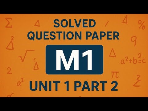 Orthogonal matrix m1 Unit 1 Part 2