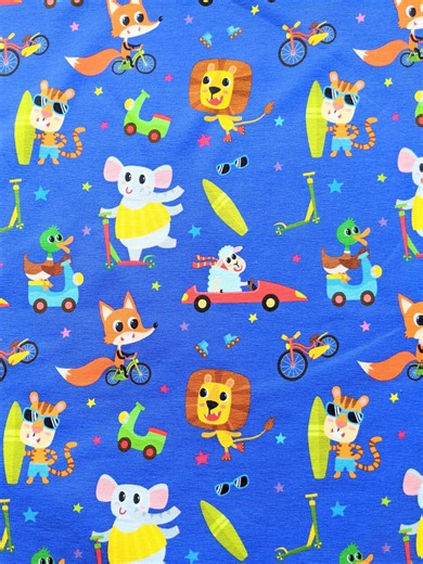 Animal Vehicles Cotton Jersey Fabric: Baby & Toddler Clothes - Etsy