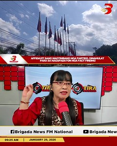 TIRA BRIGADA kasama si Brigada Bing Pabi-Araquil - January 29, 2026 #BrigadaNewsFMKoronadal TEXTLINE: 09358040170 LISTEN VIA: 🌐 www.brigadanews.ph 📻 95.7 MHz FB Page: 95.7 Brigada News FM Koronadal YouTube Channel: Brigada News Philippines www.brigadanews.ph | 95.7 Brigada News FM Koronadal