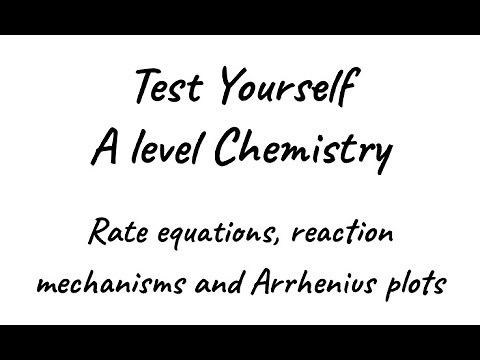 Test Yourself A level Chemistry - Rate equations, reaction mechanisms and Arrhenius plots