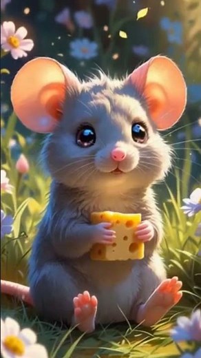 Cute Mouse Eating Cheese | Relaxing Fantasy Animation