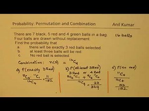 Probabbility of picking at least 3 red ball without replacement in 4 Trials