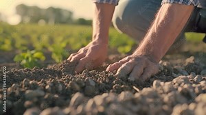 farmer's hands skillfully using a precision planter to ensure precise seed placement for optimal crop growth