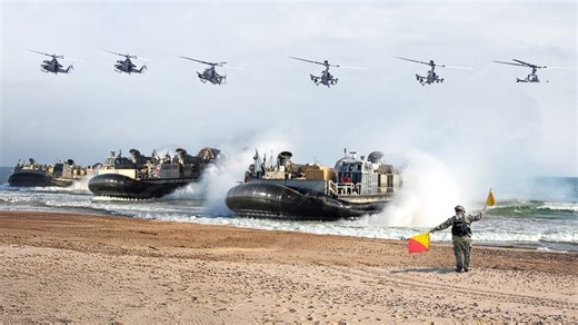 US Intense Beach Landing Exercise with Scary Amount of Amphibious Troops