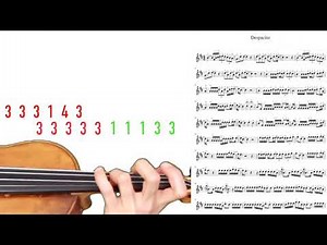 How To Play Despacito | Slow & Fast Violin Play Along With Sheet Music | Color Coded Strings