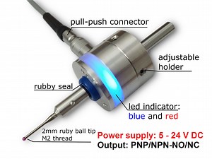 5-24V Waterproof 3D Digitizing touch probe for CNC with 8 mm shank, 2 mm ruby ball tip - Slavtec