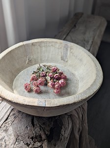 Large Antique Wooden Bowl/ Large Primitive Wood Dough Bowl - Etsy