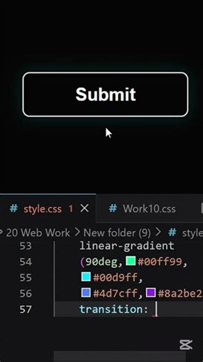 🔥 Animated Gradient Submit Button Using HTML & CSS | Glowing Hover Effect Tutorial #coding #shorts