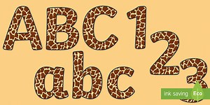 Giraffe Pattern Display Lettering