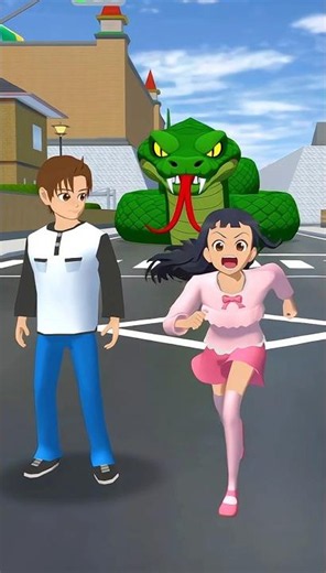 Sakura Boy Saves Girl From Giant Snake! 🐍🐍ISakura School Simulator🔥⚡