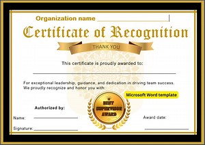Best Supervisor - Editable Microsoft Word Certificate Template | Landscape - Etsy Australia
