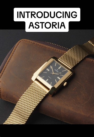 Introducing the Söner Momentum Astoria Automatic: a bold rectangular watch defined by confident proportions and refined contrast. Its mirror-polished, PVD gold-plated surgical steel case frames a deep black dial, accented by gold hands and indices for a striking yet balanced expression. Powered by the Miyota 9039 automatic movement with a 42-hour power reserve, the Momentum Astoria delivers reliable mechanical performance without batteries. Anti-reflective sapphire protects the dial, while the s