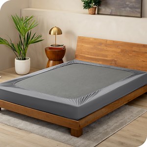 Bare Home Box Spring Cover - Microfiber - 4-Way Stretch (Full, Grey)