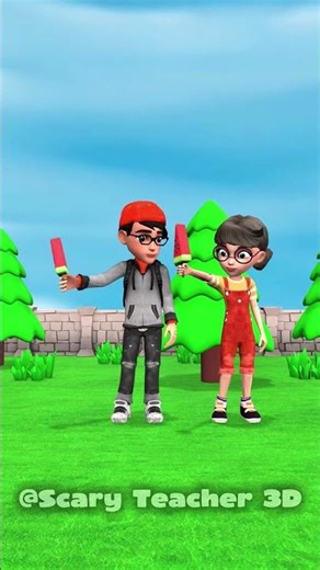 Tani and Nick Scary 3D 👧🏻👦🏻funny moments Up Down Left Right 🔼🔽◀️▶️ #scaryteacher3d #funny #animation