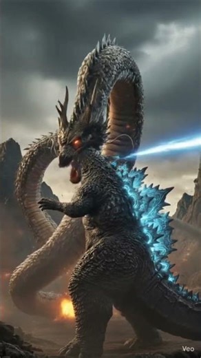 Titans at war — Godzilla vs Dragon epic battle begins 🔥