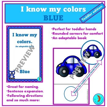 Adaptable Blue Color Book for Toddlers – Printable Speech & Early Learning