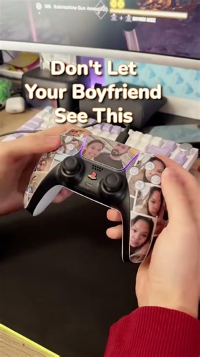 Custom PS5 controller with couple photos 💕 #gaming #customization