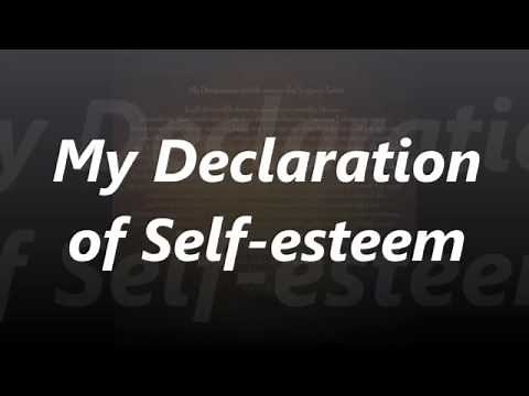 My Declaration of Self-esteem