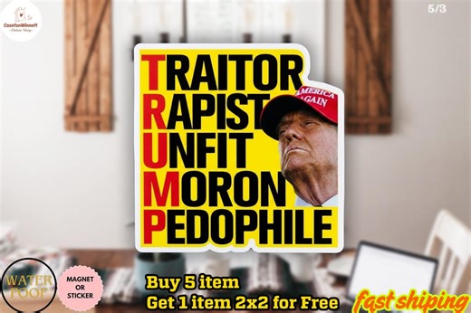 Political Anti Trump Sticker/car Magnet/ Decal, Fuck Trump Decal, Political Sticker - Etsy