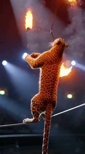 The Fire Acrobat Leopard | Impossible Circus Performance#shorts#leopard
