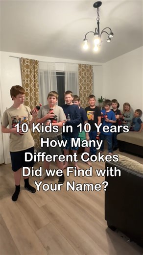 We went on a mission to find every Coke with your name on it. Turns out there are way more than we expected. Counting them became its own family challenge. Only in a house with ten kids does this make sense. #10KidsIn10Years #BigFamilyLife #NameHunt #FamilyChallenge #KidFun #ParentingHumor #LargeFamily #EverydayAdventures #FamilyMoments #HomeLife | 10kidsin10years