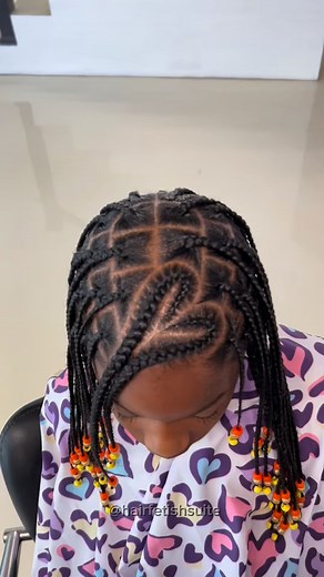 100 reactions · 12 shares | Baby girl came back for her signature look.  #kidsbraids #braidsandbeads #boxbraids #heartbraids #childrenbraids #naturalbraidstyle #fullservicesalon #healthyhair | Hair Fetish | Facebook