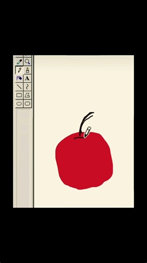 Drawing a apple on computer