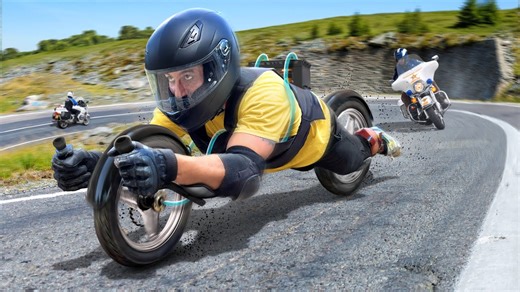 Engineer Builds a Unique Electric Motorcycle Suit That Uses His Body to Connect the Wheels