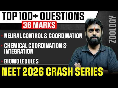 NEET 2026 Zoology | 36 Marks GUARANTEED! 100+ Questions | Neural Control, Coordination And Others