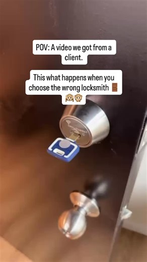 A client sent us a video with a key stuck inside the cylinder after a poor locksmith job. Our locksmith tech came and fixed it. Make sure you get a professional to do do the job right 👌🕺 #locksmithlife #locksmith #newlock #locks #locksmith🔐 #newdoor #lock #locksmithing | Full House Locksmith inc
