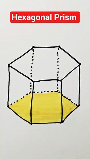How to draw a hexagonal prism? (Geometry drawing lessons for beginners)