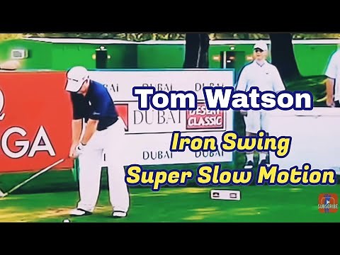 Tom Watson Iron Swing in Super Slow Motion, face on