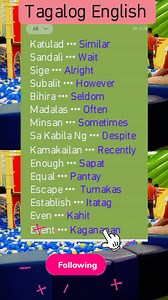 165K views · 1.9K reactions | Learn Tagalog English Translation 﫰 | John Ines Mina | Facebook