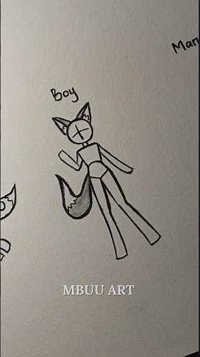How to draw stickman body fox (male) Tutorial✏️ #drawing #tutorial #howtodraw #sketch #art