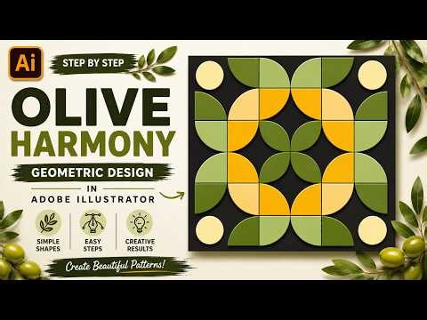 How to Create an Olive Harmony Geometric Pattern in Adobe Illustrator | Step-by-Step Tutorial