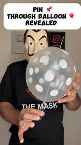 139K views · 20K reactions | PIN THROUGH BALLOON TRICK EXPLAINED 彩#foruyou #viral #perte #trending #magic #tricks #magician #trend | The Mask Magic Tricks Revealed | Facebook