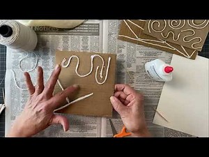 Texture Art Lesson - Cheesecloth and string 3-dimensional artworks