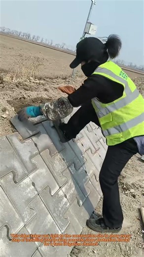 Installing Interlocking Concrete Blocks for Irrigation Canal Slope Protection