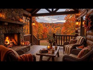 Autumn Jazz 24/7 🍂☕ Cozy Cabin Fireplace & Relaxing Fall Music for Study, Work & Sleep