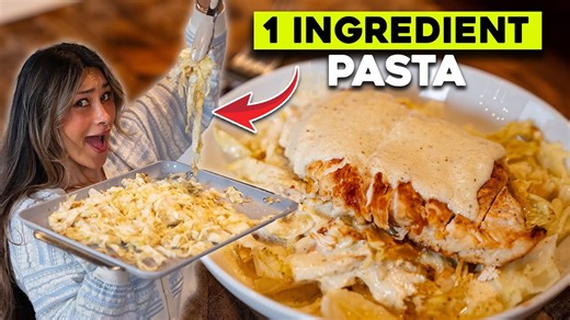 My viral 1 ingredient pasta hack! Low carb + high protein Alfredo