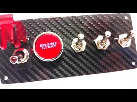 RACING REAL CARBON FIBER 12V SWITCH PANEL LED ENGINE START PUSH BUTTON TOGGLE