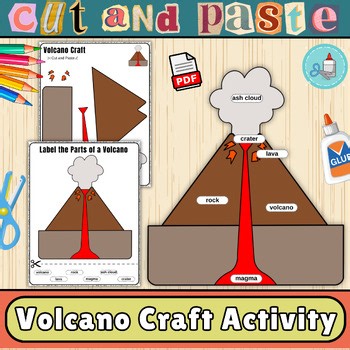 Parts of a Volcano Craft-Label the Parts of a Volcano-Science Activity,Landforms