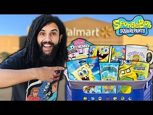 I Can't Believe How Much Spongebob Merch They Have At Walmart.. *Mr Krabs Shopping Challenge*