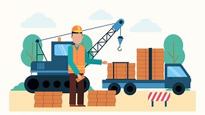 Download A worker is unloading bricks from a car for free