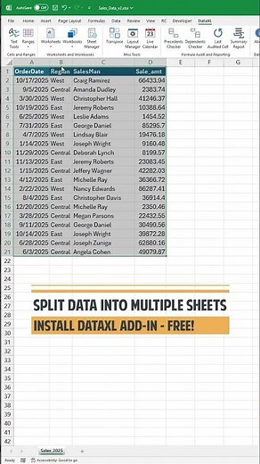 How to Split Excel data into separated Worksheets - Easy & Fast